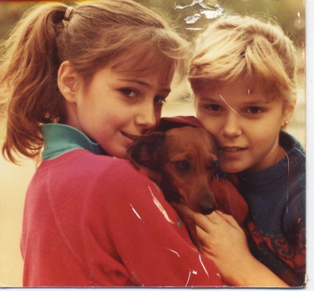 The mother with her only canine love, Peppy (aka "Peppermint Patty")